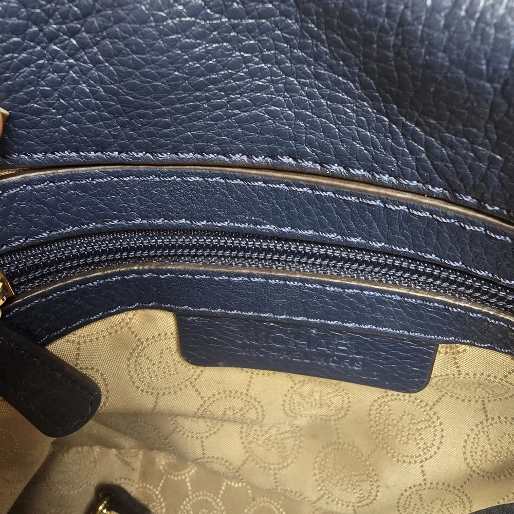 Michael Kors Navy Leather Crossbody Bag